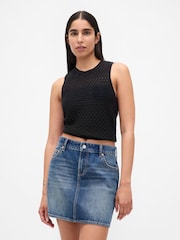 Gap Black Lightweight Soft Touch Crop Sleeveless Vest - Image 1 of 3
