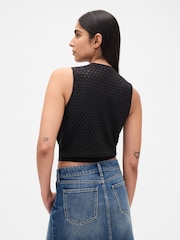 Gap Black Lightweight Soft Touch Crop Sleeveless Vest - Image 2 of 3