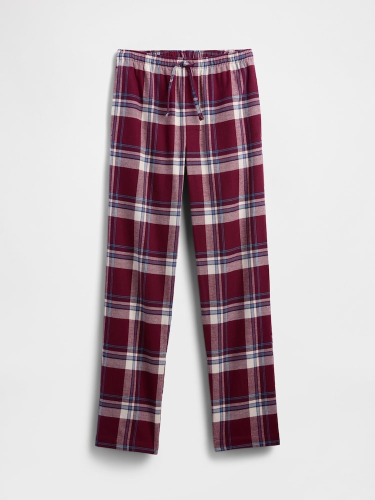Gap Burgandy Red Relaxed Flannel Pyjama Trousers - Image 5 of 5