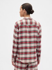 Gap Red Check Long SLeeve Flannel Pyjama Top - Image 2 of 4
