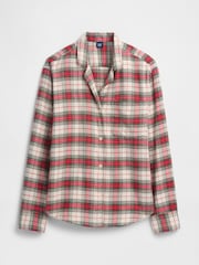 Gap Red Check Long SLeeve Flannel Pyjama Top - Image 4 of 4