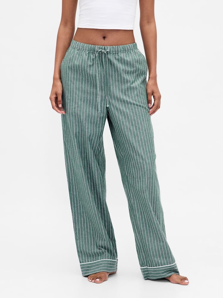 Gap Green Poplin Pyjamas Trousers - Image 1 of 5