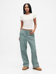 Gap Green Poplin Pyjamas Trousers - Image 4 of 5