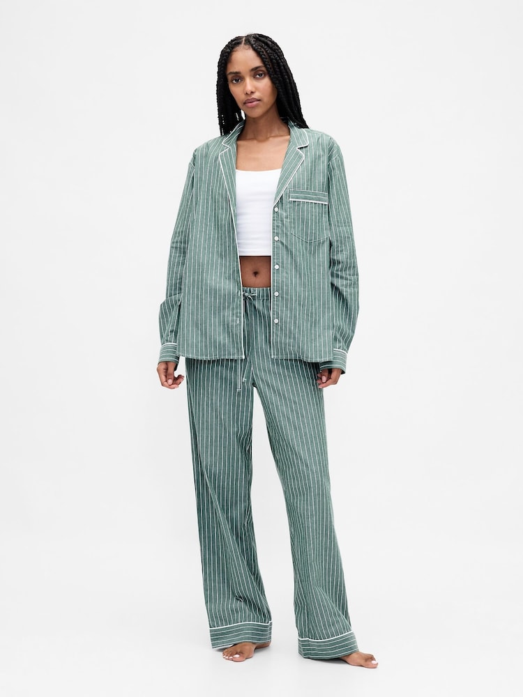 Gap Green Poplin Pyjamas Trousers - Image 5 of 5