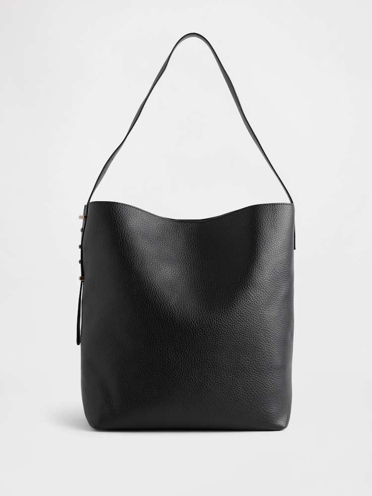 Gap Black Vegan Leather Bucket Tote Bag - Image 1 of 3