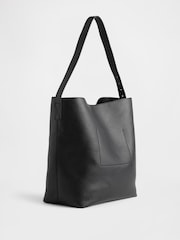 Gap Black Vegan Leather Bucket Tote Bag - Image 2 of 3