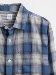 Gap Blue Relaxed Check Shirt (4-13yrs) (4-13yrs) - Image 5 of 6