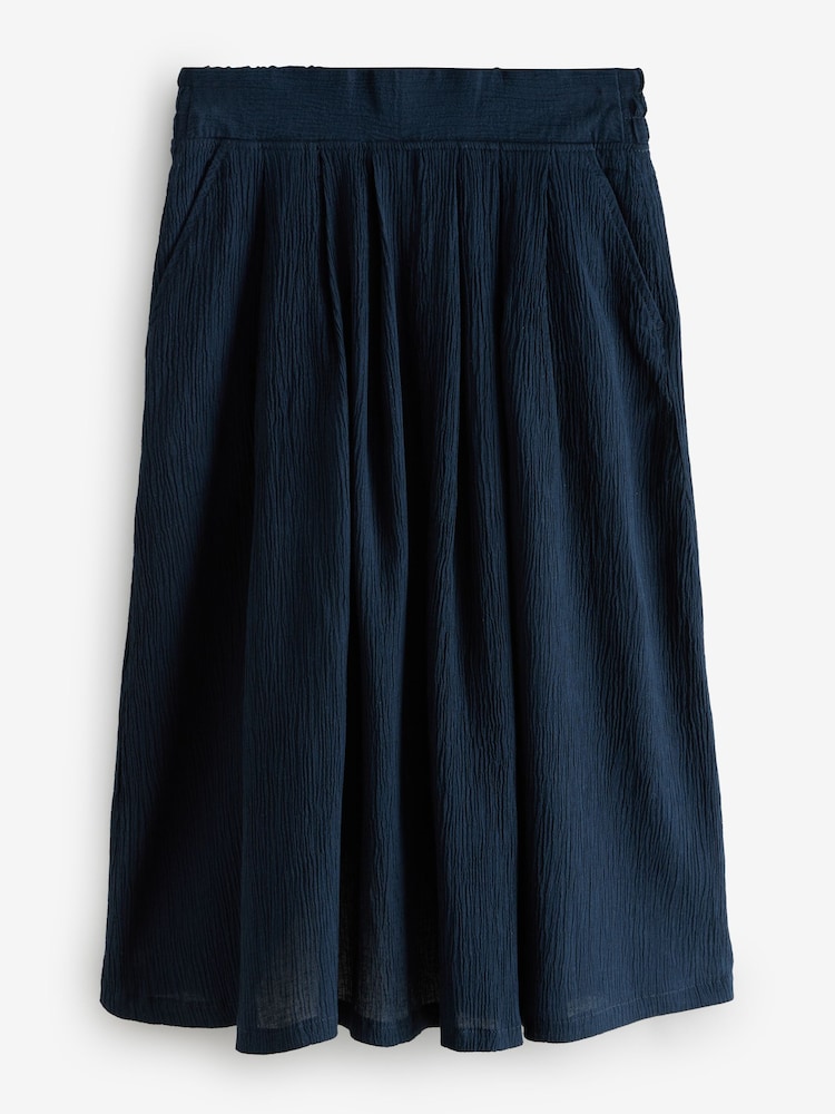 Navy Blue Maxi Crinkle Skirt - Image 1 of 1