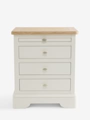 Chalk White Hampton Country Collection Luxe Painted Oak 3 Drawer Bedside Table - Image 5 of 7