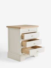 Chalk White Hampton Country Collection Luxe Painted Oak 3 Drawer Bedside Table - Image 6 of 7