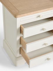 Chalk White Hampton Country Collection Luxe Painted Oak 3 Drawer Bedside Table - Image 7 of 7
