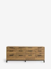 Dark Bronx Oak Effect 12 Drawer Chest of Drawers - Image 1 of 6