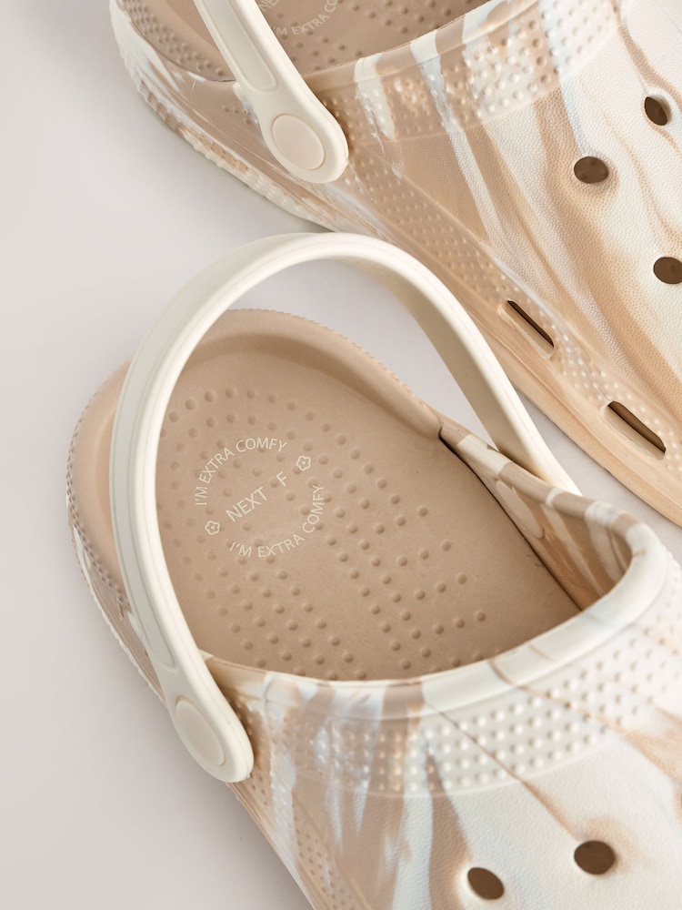 Neutral Marble Standard Fit (F) Comfort Clogs - Image 6 of 6