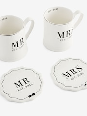 Est in 2026 Gospod in gospa poročna skodelica in podstavek za kozarec komplet - Slika 4 iz 4