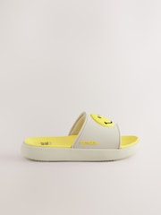 Bone White Smiley World Beach Sliders - Image 2 of 5