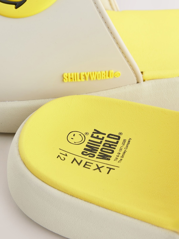 Bone White Smiley World Beach Sliders - Image 5 of 5