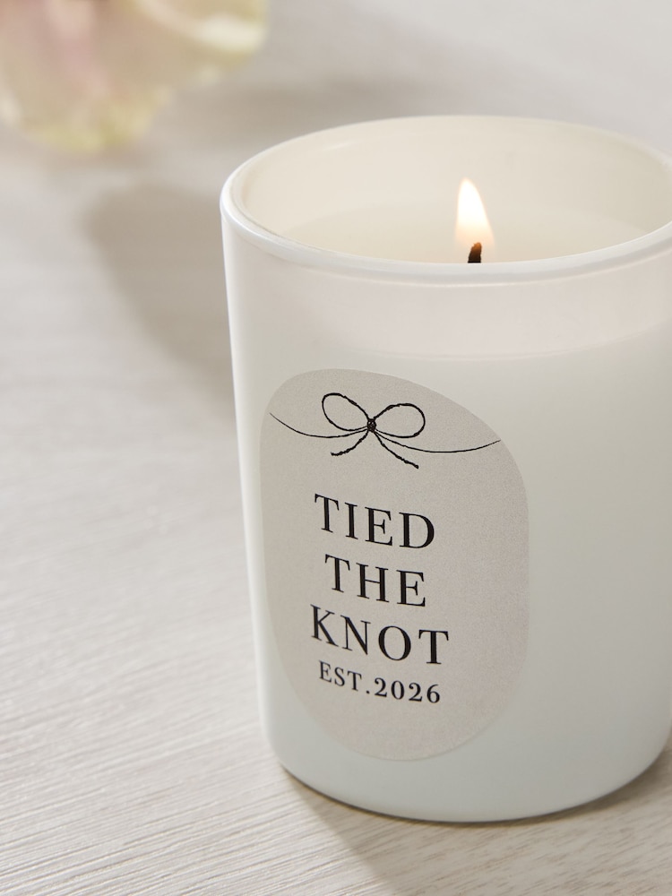 Monochrome Est in 2026 Mr and Mrs Set of 3 Wedding Candle - Image 2 of 3