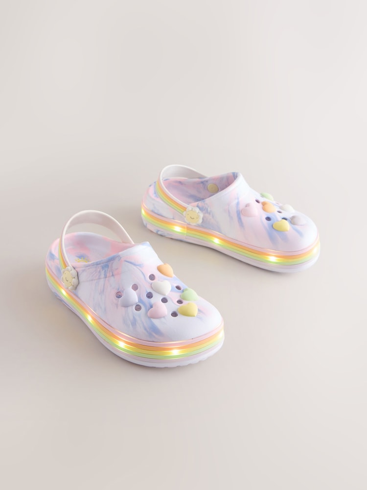 Pink/Purple Heart Light up Clogs - Image 1 of 6