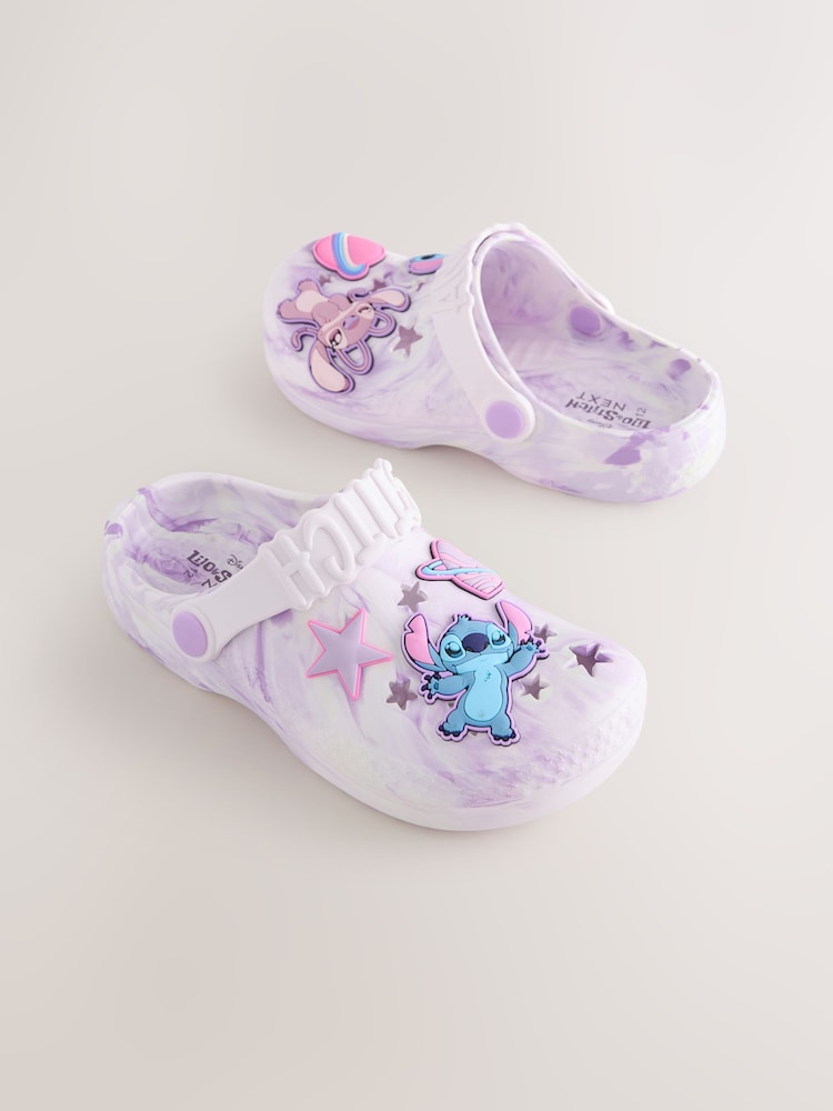 Lilac Purple Marble Lilo & Stitch Clogs - Image 1 of 4