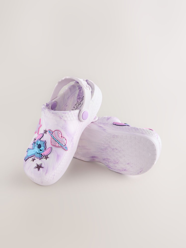Lilac Purple Marble Lilo & Stitch Clogs - Image 2 of 4