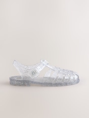 Silver Glitter Jelly Sandals - Image 2 of 5