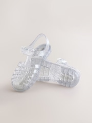 Silver Glitter Jelly Sandals - Image 3 of 5