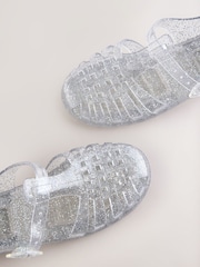 Silver Glitter Jelly Sandals - Image 4 of 5