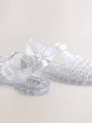 Silver Glitter Jelly Sandals - Image 5 of 5