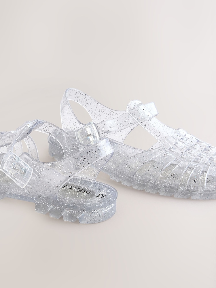 Silver Glitter Jelly Sandals - Image 5 of 5