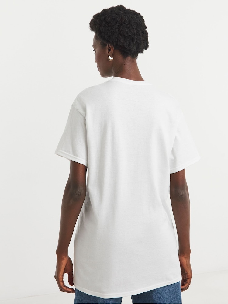 JD Williams White Embellished Bow Print T-Shirt - Image 2 of 4