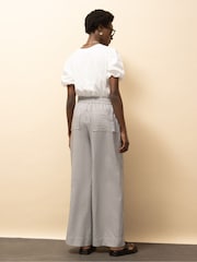 Ro&Zo Grey Petite Petite Stripe Trousers - Image 4 of 4