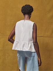 Branco - Blusa de cotton com babados e bainha Ro&Zo - Imagem 3 de 3