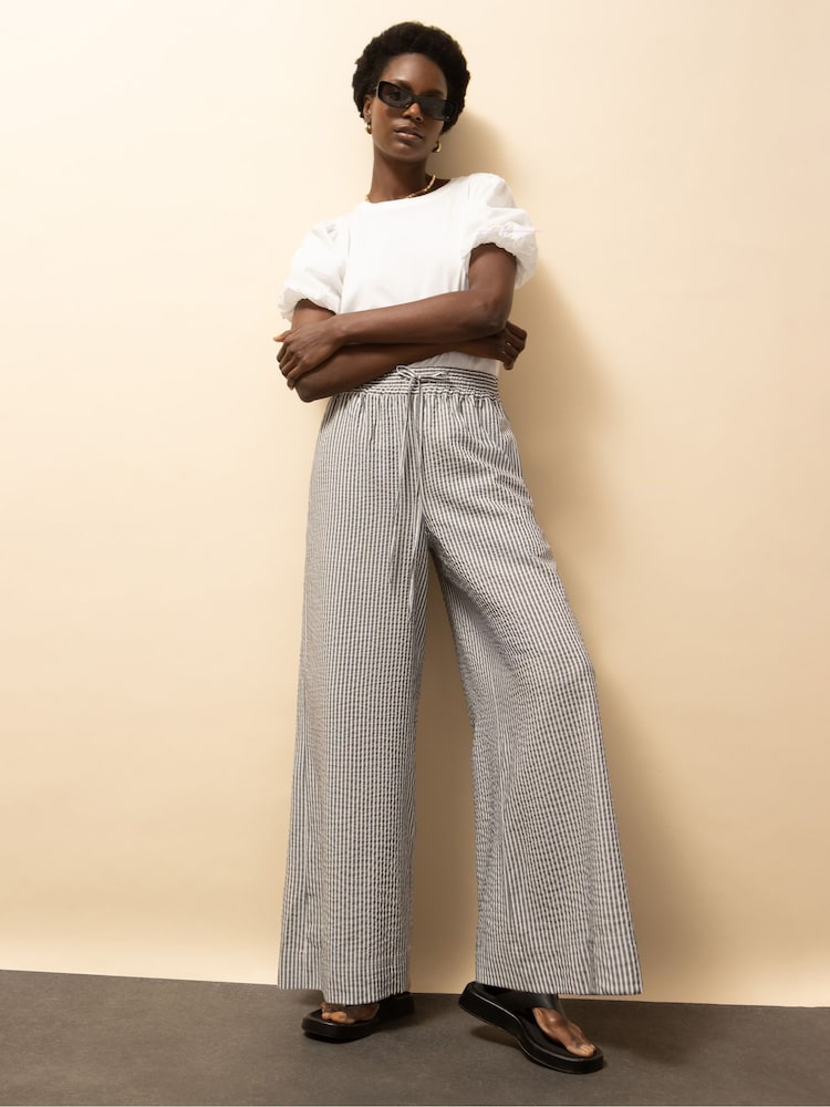 Ro&Zo Grey Petite Stripe Trousers - Image 1 of 4