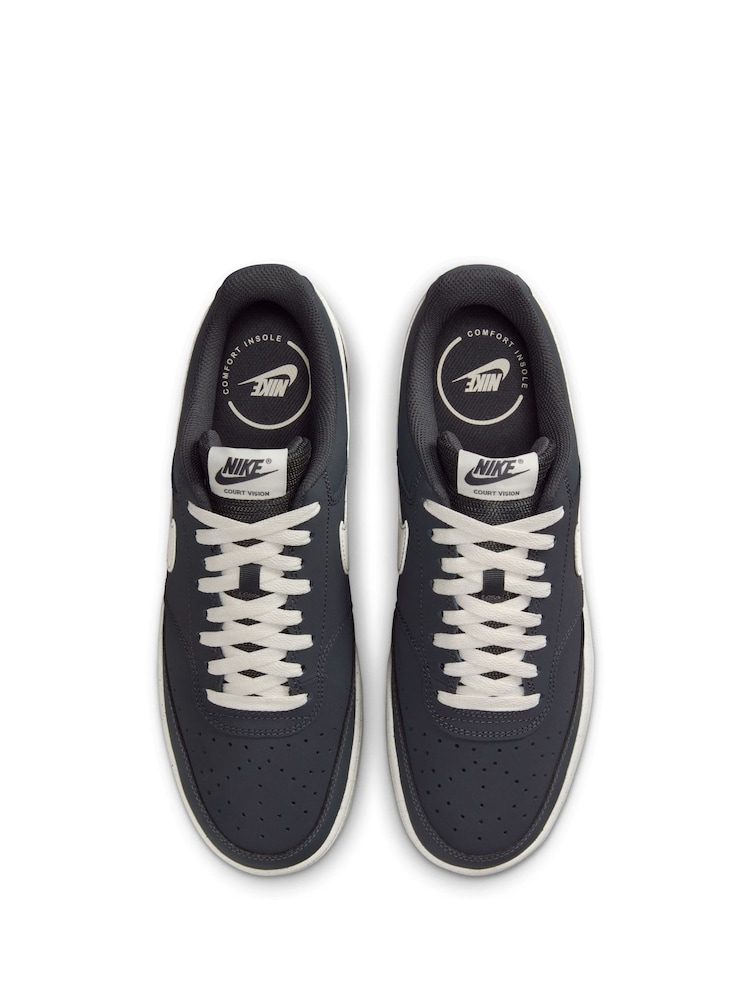 Nike Black Court Vision Low Fat Laced Trainers - Image 11 of 11