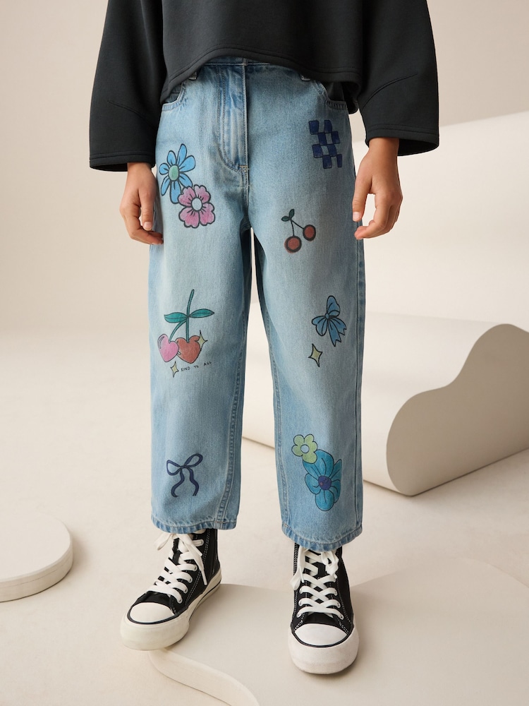 دنيم - Doodle Printed Jeans (3-16yrs) - صورة 1 من 3 دنيم - Doodle Printed Jeans (3-16yrs) - صورة 1 من 3