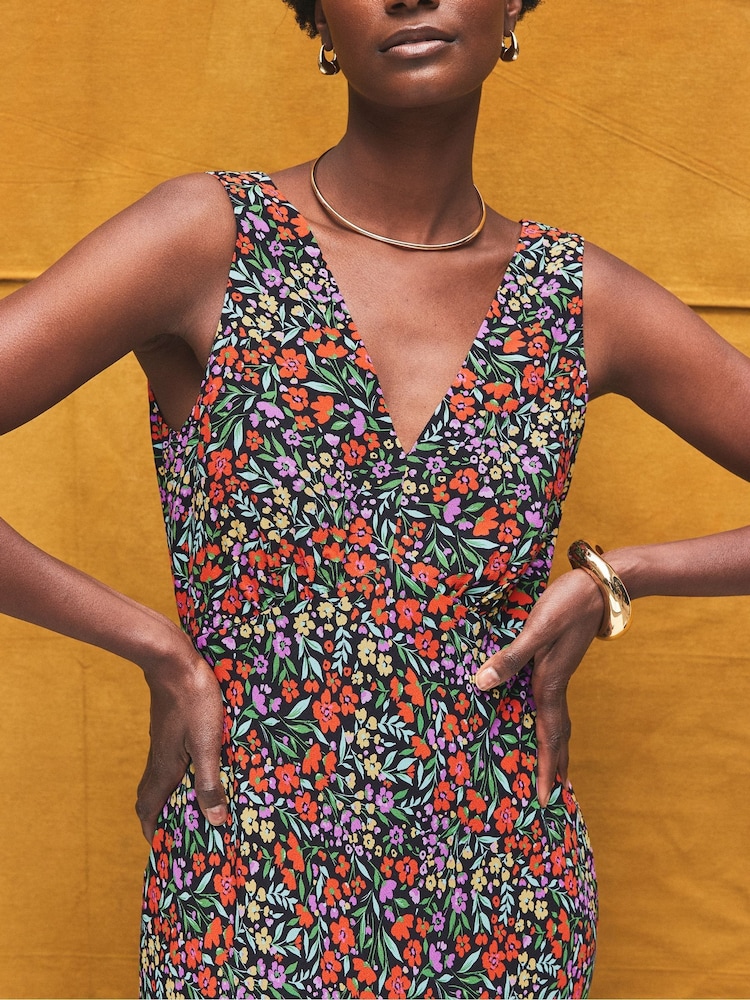 Ro&Zo Red Ditsy V-Neck Midi Dress - Image 2 of 5