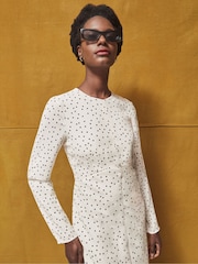 Vestido Ro&Zo Petite de bolinhas com amarração nas costas - Imagem 3 de 5
