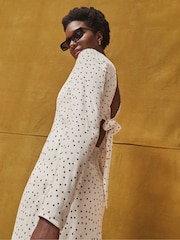 Vestido Ro&Zo Petite de bolinhas com amarração nas costas - Imagem 5 de 5