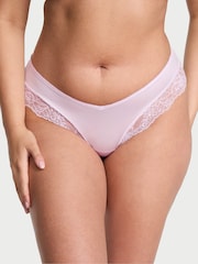Victoria's Secret Light Hyacinth Purple Cheeky Rose Lace Trim Knickers - Image 1 of 2