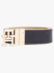 Tommy Hilfiger Cream Monogram Leather Belt - Image 2 of 4