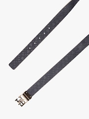 Tommy Hilfiger Cream Monogram Leather Belt - Image 3 of 4