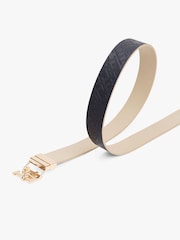 Tommy Hilfiger Cream Monogram Leather Belt - Image 4 of 4