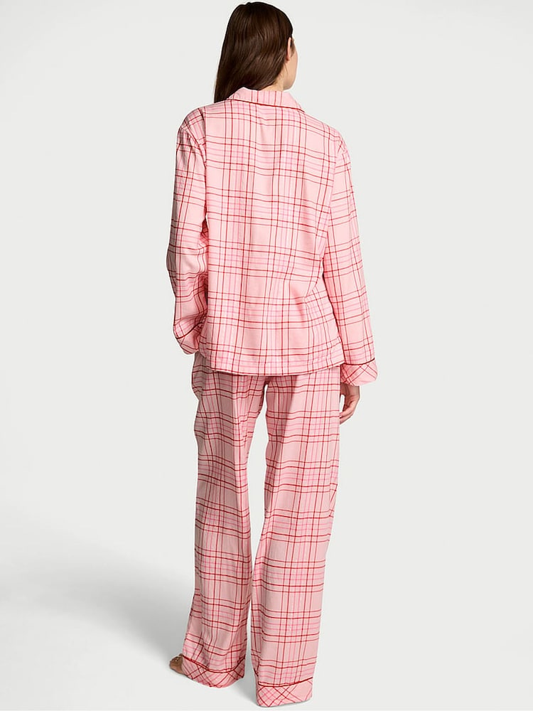 Victoria's Secret Pretty Blossom Pink Christmas Tartan Flannel Long Pyjamas Set - Image 2 of 3 Victoria's Secret Pretty Blossom Pink Christmas Tartan Flannel Long Pyjamas Set - Image 2 of 3