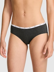 Victoria's Secret PINK Charcoal Heather Grey Hipster Cotton Mini Logo Knickers - Image 1 of 2
