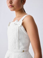 Baker by Ted Baker White Lace Bow Scuba Dress - Image 3 of 11
