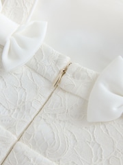 Baker by Ted Baker White Lace Bow Scuba Dress - Image 8 of 11