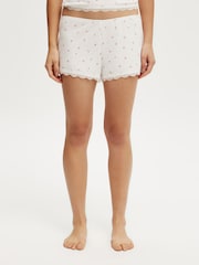 Cotton On White Waffle Lace Boyshorts Pyjamas - Image 3 of 5