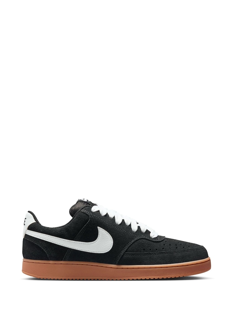 Nike Black/Brown Court Vision Low Fat Laced Trainers - Image 1 of 11