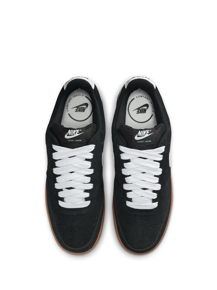 Nike Black/Brown Court Vision Low Fat Laced Trainers - Image 11 of 11