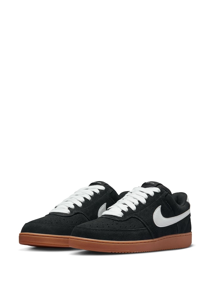 Nike Black/Brown Court Vision Low Fat Laced Trainers - Image 2 of 11